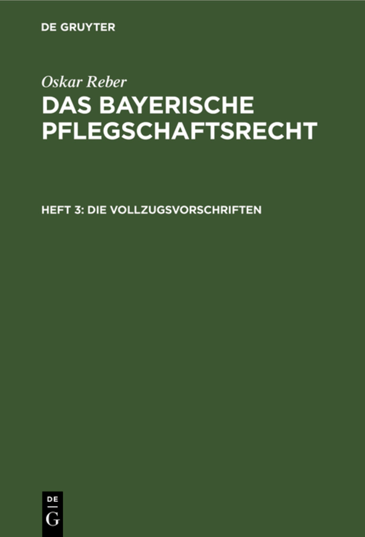 Cover image for Die Vollzugsvorschriften ISBN 9783112463413